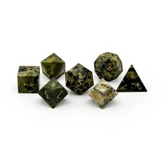 AFRICAN JADE - 7 PIECE RPG SET GEMSTONE DICE